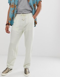 Бежевые льняные свободные брюки ASOS DESIGN-Бежевый