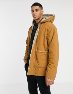 Двусторонняя плюшевая куртка ASOS DESIGN-Кремовый