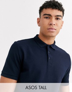 Темно-синее поло из органического хлопка ASOS DESIGN Tall-Темно-синий