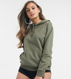 Худи цвета хаки ASOS DESIGN Petite-Зеленый