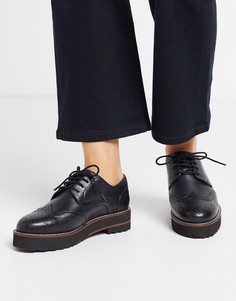 Черные кожаные броги ASOS DESIGN-Черный