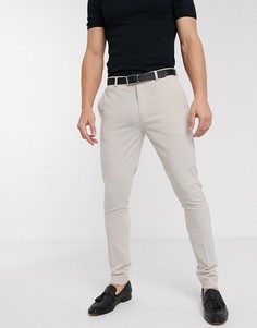 Светло-серые супероблегающие строгие брюки ASOS DESIGN-Розовый