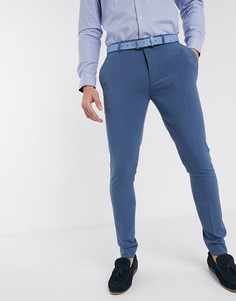 Голубые супероблегающие строгие брюки ASOS DESIGN-Розовый
