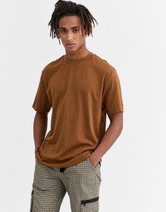 Коричневая свободная футболка из органического хлопка с круглым вырезом ASOS DESIGN-Коричневый