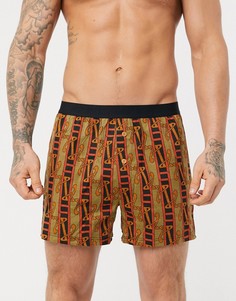 Трикотажные боксеры с монограммным принтом ASOS DESIGN-Мульти