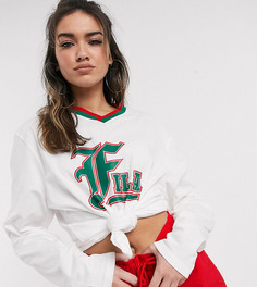 Oversize-футболка с длинными рукавами и логотипом Fila-Белый