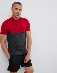Красное поло колор блок Lacoste Sport-Красный