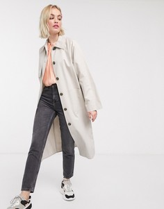 Бежевый макинтош с карманами Monki