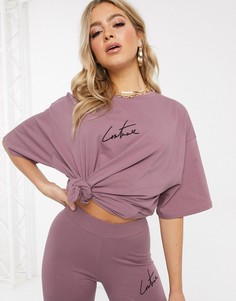 Розовато-лиловая футболка oversized The Couture Club-Фиолетовый