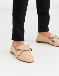 Кожаные лоферы на плоской подошве Aldo-Бежевый