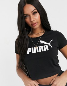 Черная приталенная футболка Puma Essentials-Черный