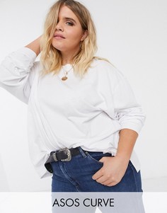 Белый oversize-лонгслив ASOS DESIGN Curve