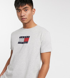 Серая меланжевая футболка с логотипом-флагом на груди Tommy Jeans metallic capsule эксклюзивно для ASOS-Серый