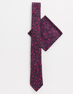 Комплект с галстуком с леопардовым принтом Twisted Tailor-Розовый