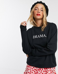 Свитшот с принтом \"Drama\" ASOS DESIGN-Черный