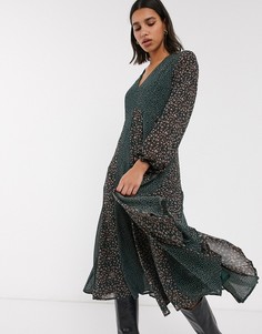 Платье миди с комбинированным цветочным принтом Y.A.S-Мульти