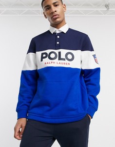 Темно-синий свитшот со вставкой на груди Polo Ralph Lauren