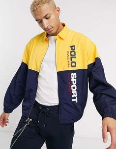 Нейлоновая куртка с темно-синими и желтыми вставками колор блок Polo Ralph Lauren Polo Sport Capsule-Темно-синий
