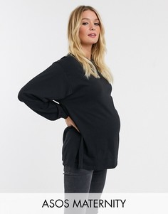 Черный oversize-лонгслив ASOS DESIGN Maternity