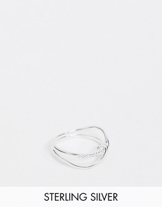 Серебряное кольцо с кристаллами ASOS DESIGN-Серебряный