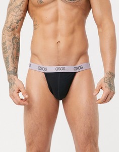 Черные трусы с фиолетовым поясом ASOS DESIGN-Черный