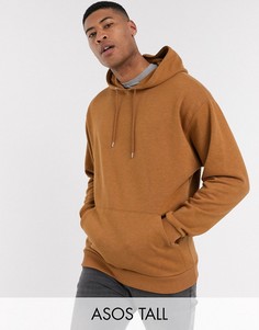 Oversized-худи коричневого меланжевого цвета ASOS DESIGN Tall-Коричневый