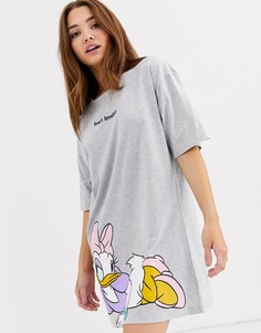 Футболка для сна с принтом Дейзи Дак ASOS DESIGN Disney-Серый
