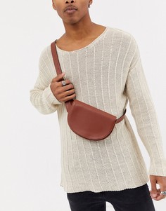 Коричневая сумка-кошелек через плечо из искусственной кожи ASOS DESIGN-Коричневый