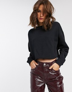 Черный свободный свитшот ASOS DESIGN