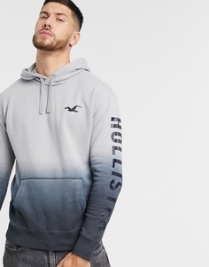 Худи серого цвета с логотипом и эффектом омбре Hollister-Серый