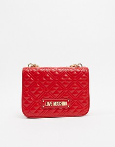 Стеганая сумка на плечо Love Moschino-Красный