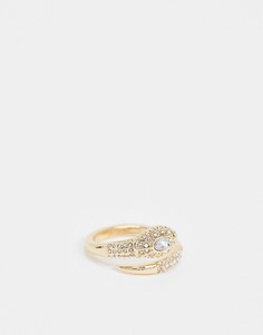Кольцо в виде змеи ASOS DESIGN-Золотой
