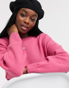 Джемпер oversized с круглым вырезом ASOS DESIGN-Розовый