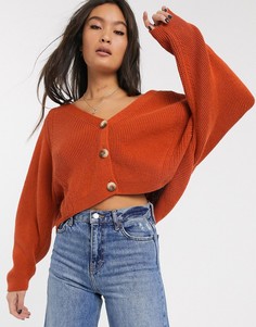 Оранжевый короткий кардиган Topshop