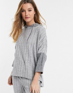 Серый oversize-худи в рубчик River Island