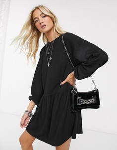 Черное свободное платье Bershka-Черный