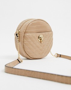 Сумка через плечо с крокодиловым рисунком New Look-Светло-коричневый