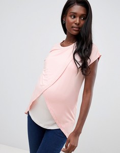 Футболка с запахом ASOS DESIGN Maternity-Розовый