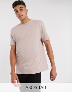 Розовая свободная футболка из органического хлопка с круглым вырезом ASOS DESIGN Tall-Розовый