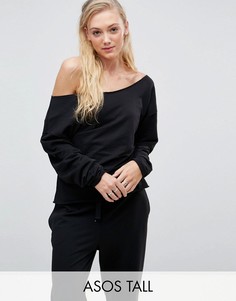 Свитшот с необработанными краями ASOS DESIGN Tall-Черный