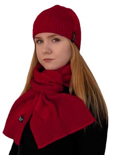 Комплект (шапка+шарф) женский Enrico Coveri ART-1070 красный