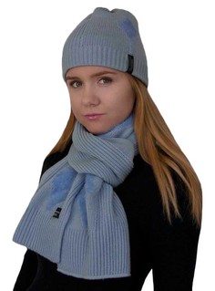 Комплект (шапка+шарф) женский Enrico Coveri ART-1070 голубой