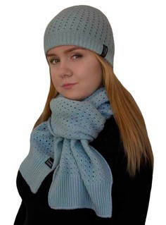 Комплект (шапка+шарф) женский Enrico Coveri ART-1074 голубой