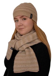 Комплект (шапка+шарф) женский Enrico Coveri ART-1076 бежевый