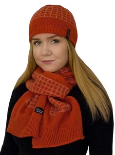 Комплект (шапка+шарф) женский Enrico Coveri ART-1075 оранжевый