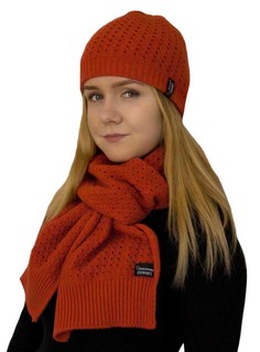 Комплект (шапка+шарф) женский Enrico Coveri ART-1074 оранжевый