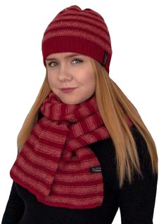 Комплект (шапка+шарф) женский Enrico Coveri ART-1076 бордовый