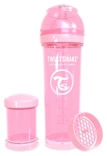 Антиколиковая бутылочка Twistshake для кормления пастельный розовый Pastel Pink 330 мл