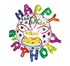 Шар фольгированный ACTION! Happy Birthday! (API0210)