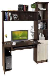 Компьютерный стол Атлант Интел 2 150x60x200 см, бежевый/коричневый Atlant